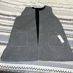 NWT EILEEN FISHER Reversible Wool‎ Cashmere Vest Cardigan in Size 1X